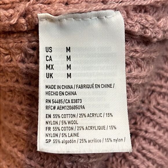 AMERICAN EAGLE Outfitters Shaker Knit Open Waterfall Cardigan Dusty Rose - Picture 5 of 5